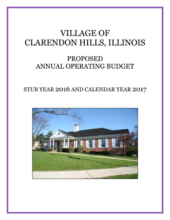 Proposed Budget Cover Sheet